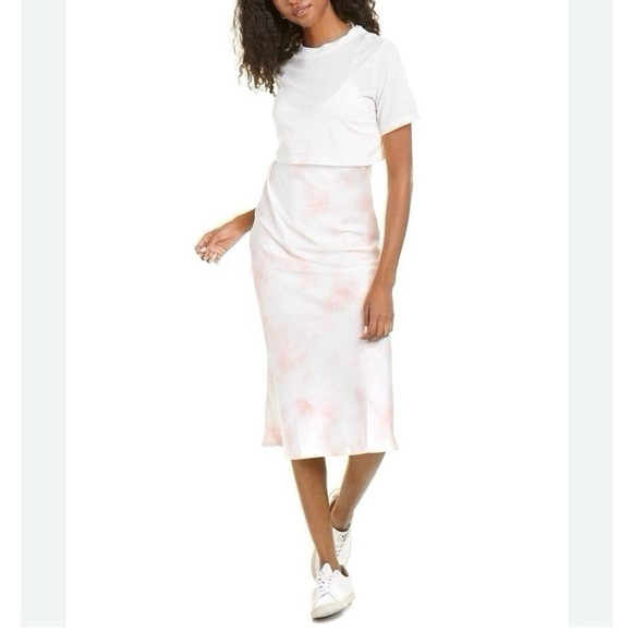 NEW All Saints Tie Dye Benno Pink & White Slip Dress - Picture 6 of 12